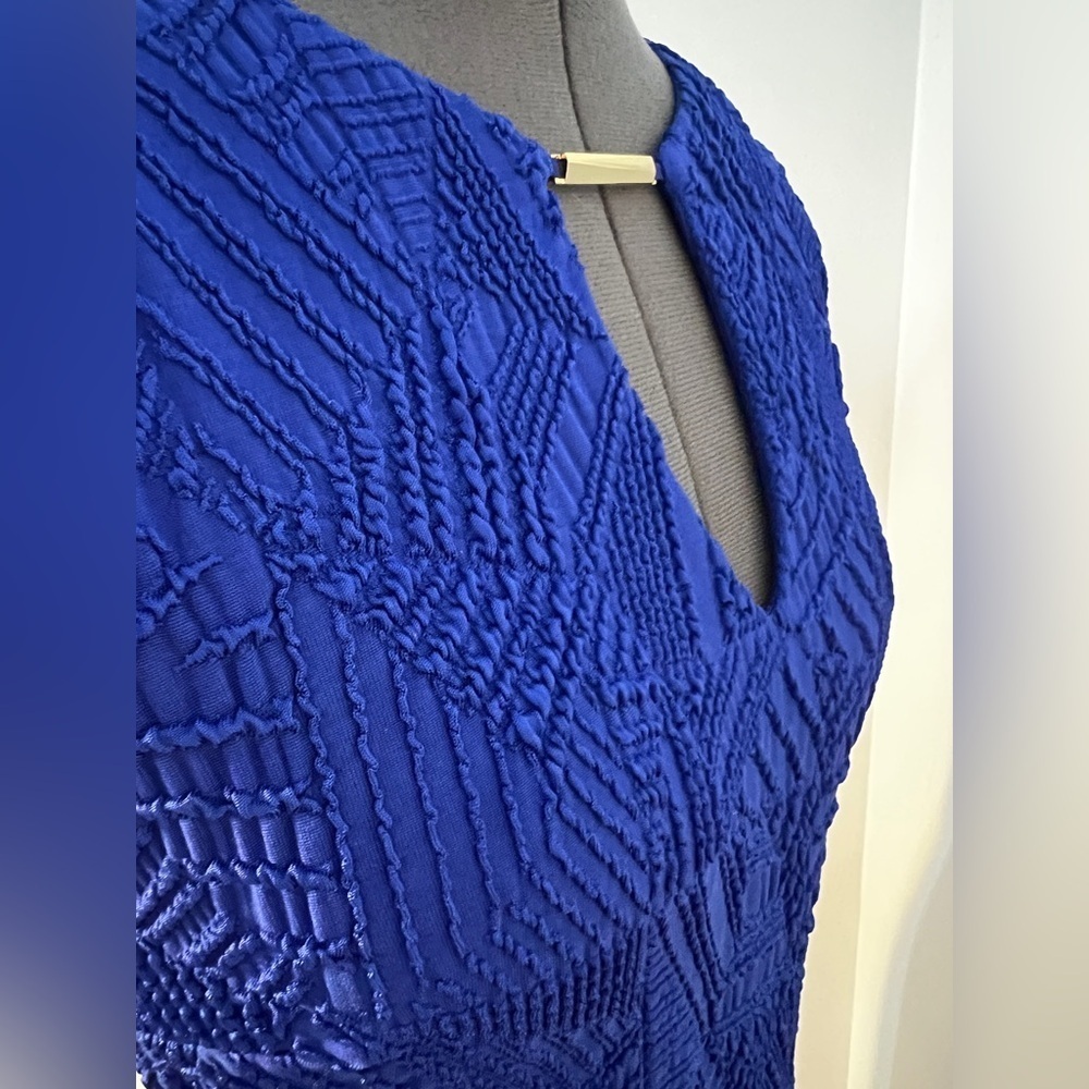 Joseph Ribkoff Royal Blue Textured Sheath Dress Cocktail Career Size 8 - Picture 8 of 16